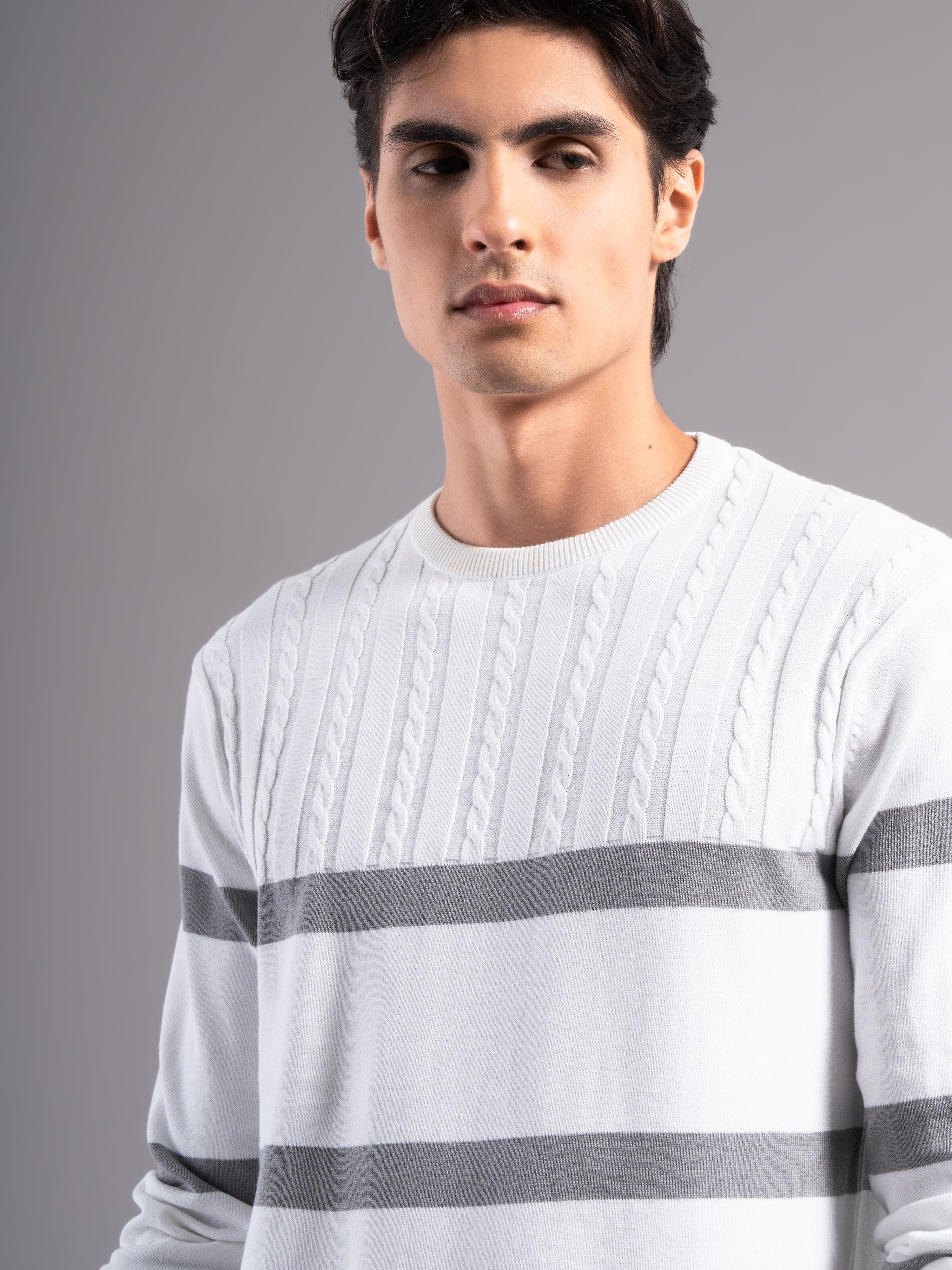 Men Astor Grey Knit T-Shirt