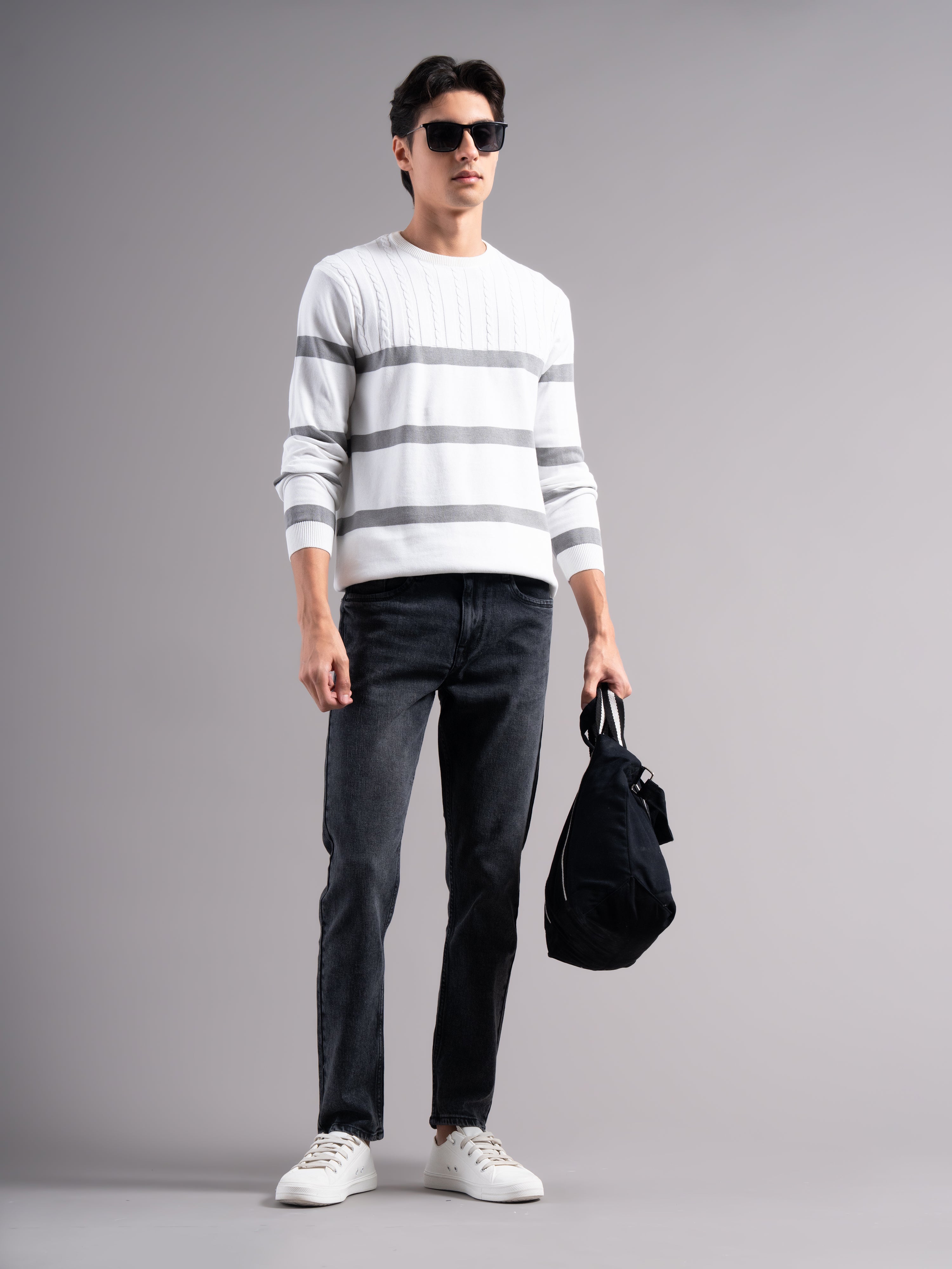 Men Astor Grey Knit T-Shirt