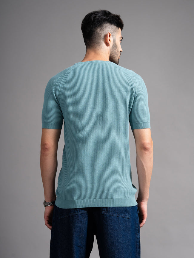Men Daro Blue Knit T-Shirt