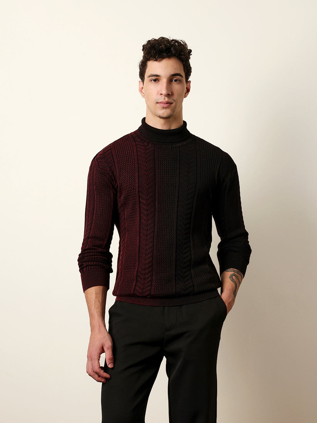 Men Multicolor Full Sleeve Relax T-Shirt
