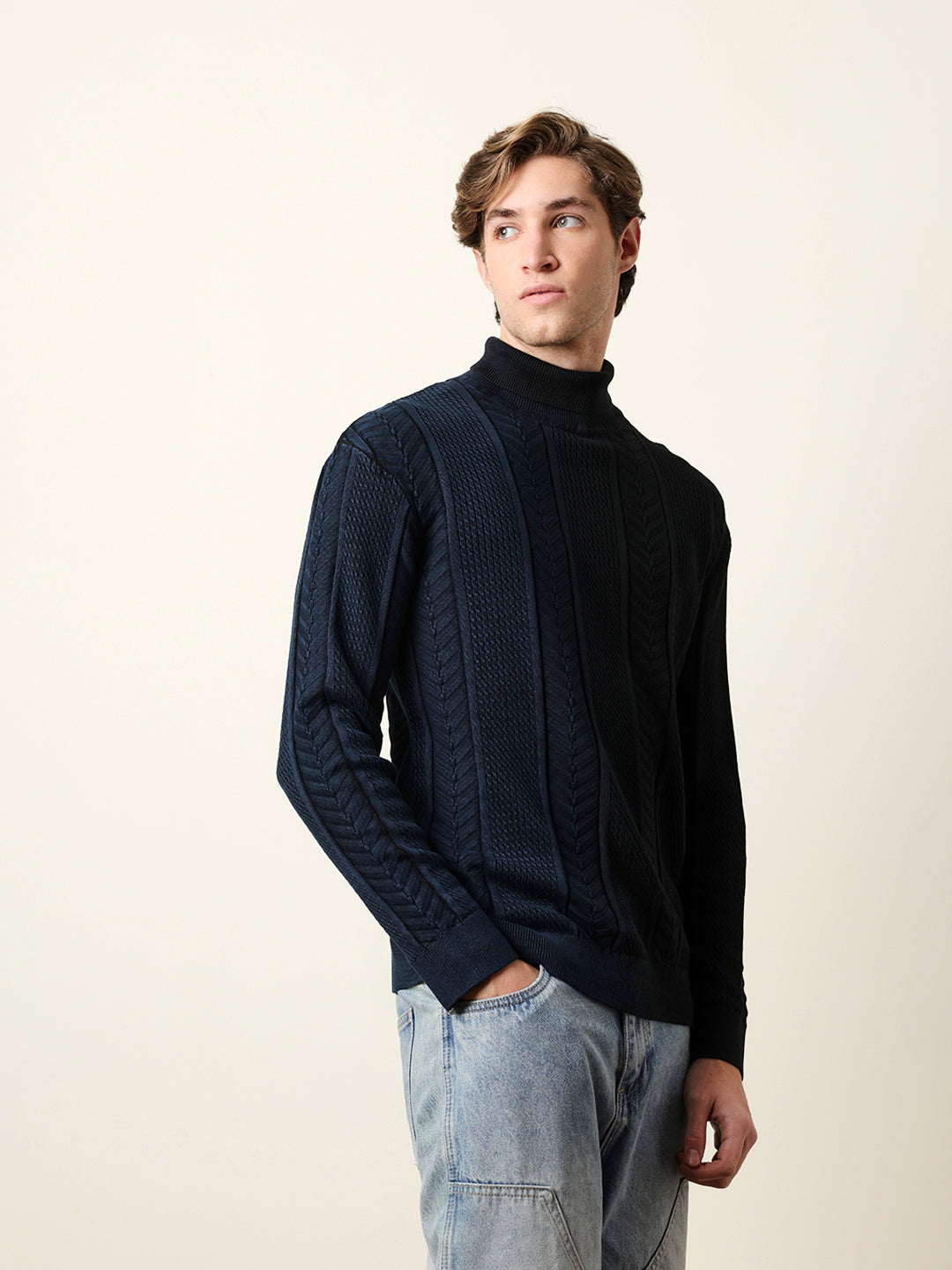 Men Multicolor Full Sleeve Relax T-Shirt