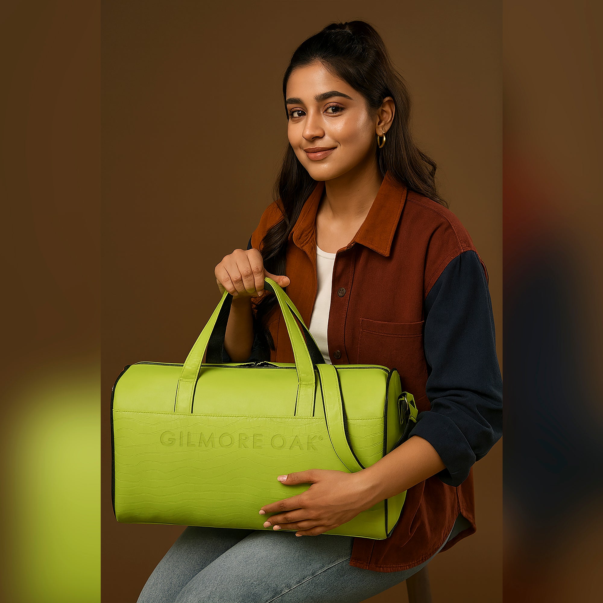 Green Waveflex 30L Medium Leatherette Unisex Travel Duffle Bag