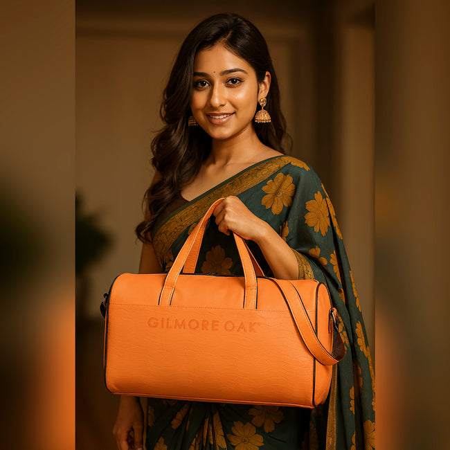 Orange Waveflex 30L Medium Leatherette Unisex Travel Duffle Bag