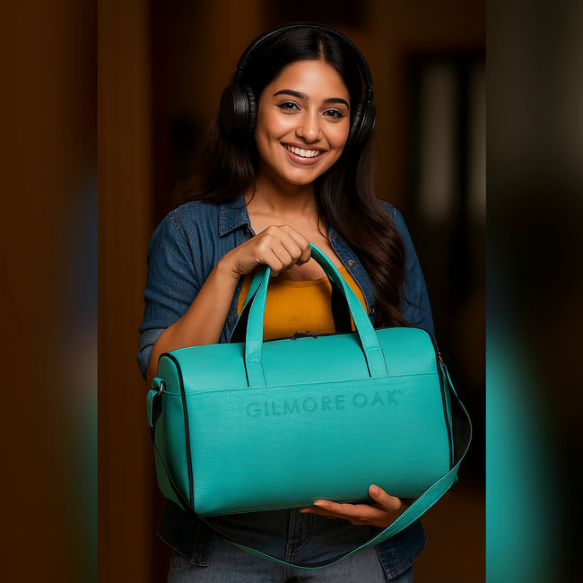 Teal Waveflex 30L Medium Leatherette Unisex Travel Duffle Bag