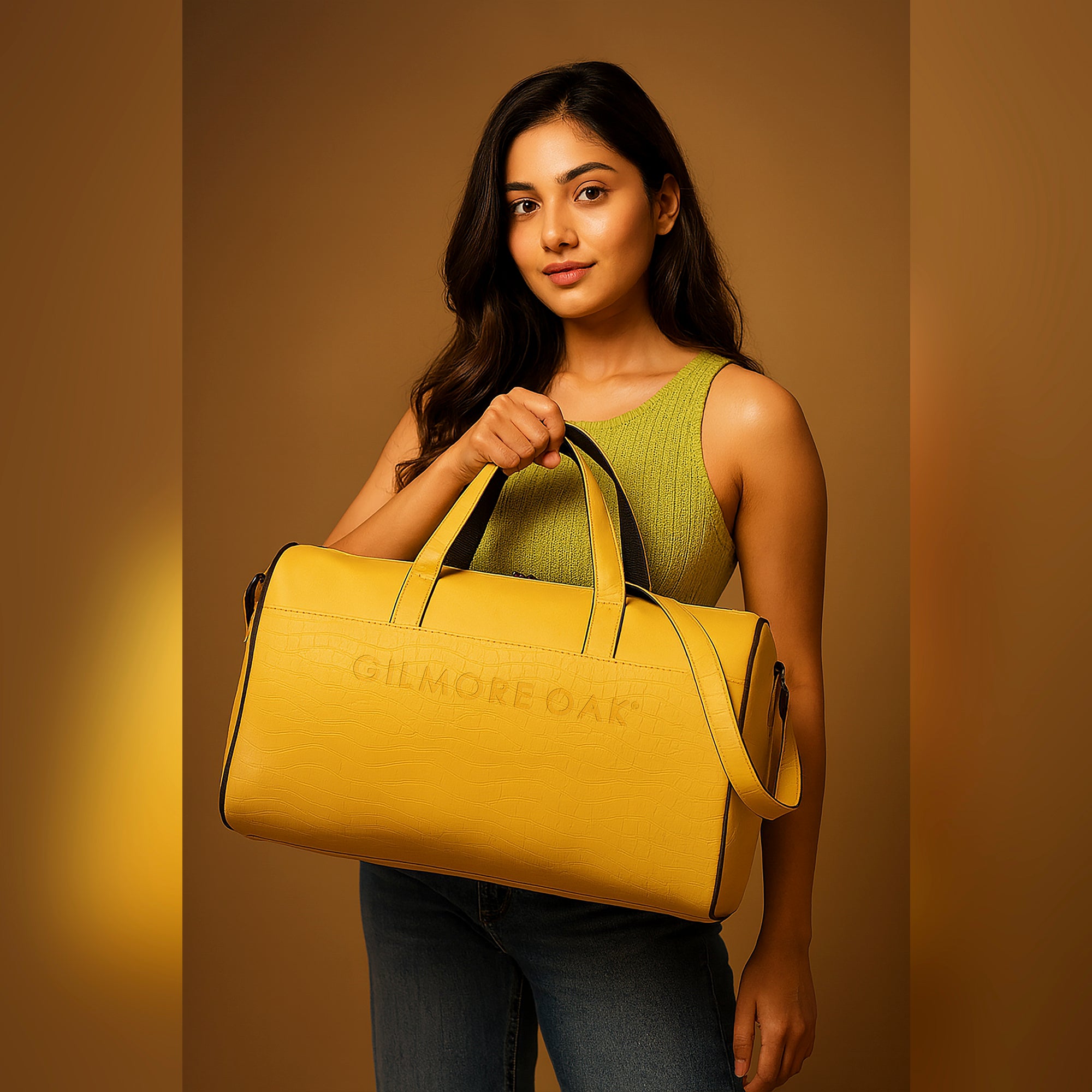Yellow Waveflex 30L Medium Leatherette Unisex Travel Duffle Bag