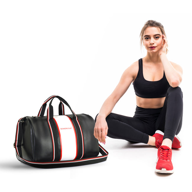 Black Deon Leatherette Unisex Duffle Bag