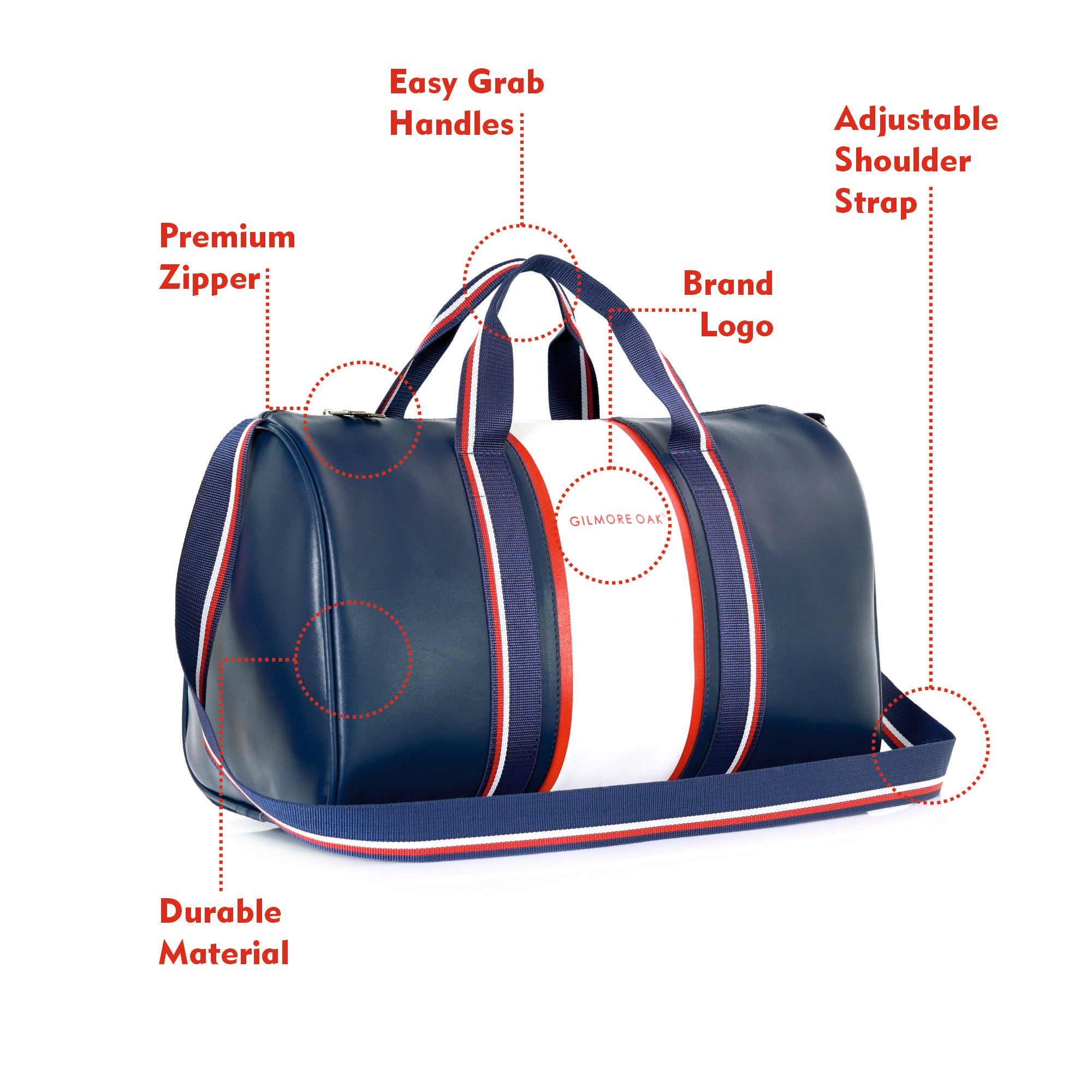 Blue Deon Leatherette Unisex Travel Duffle Bag
