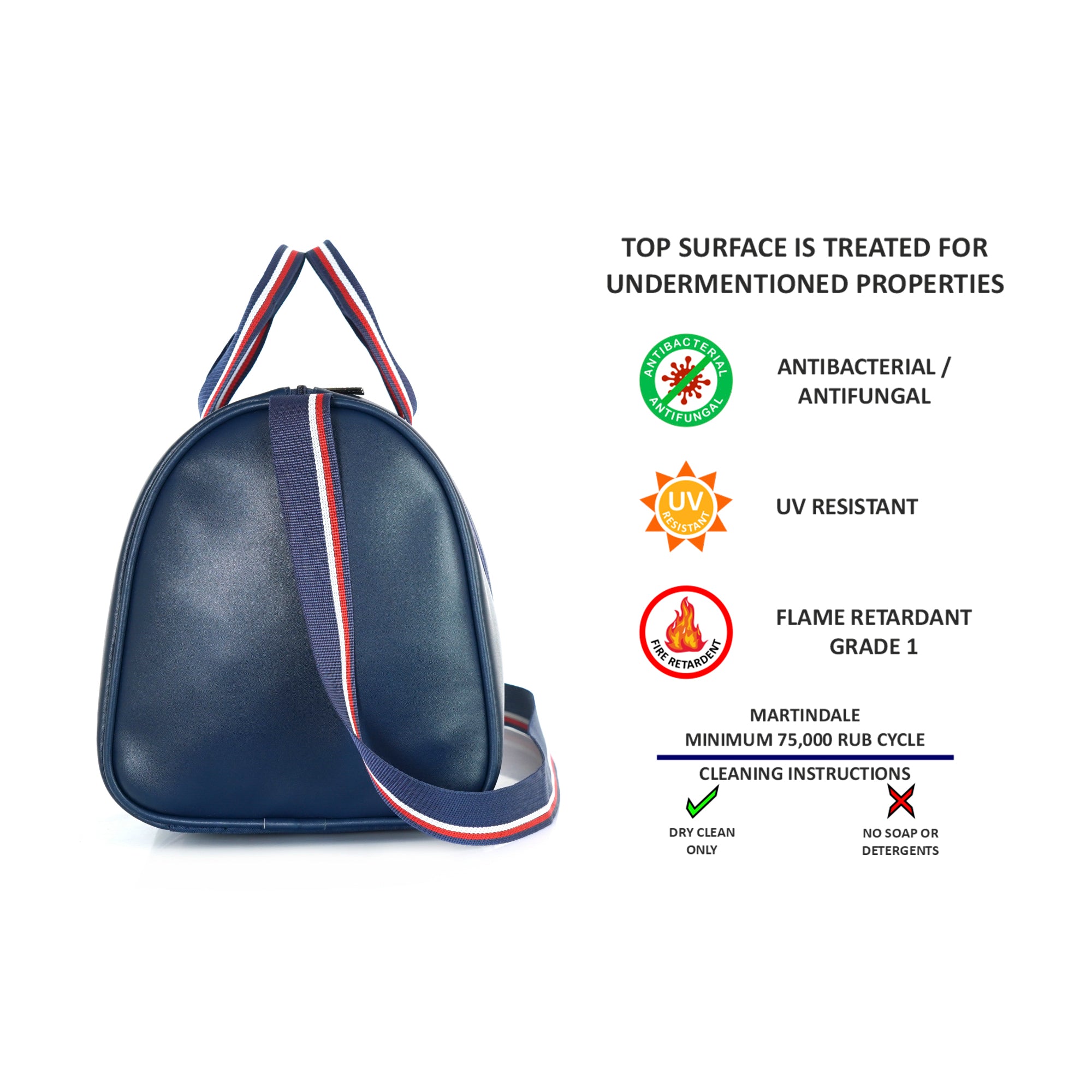Blue Deon Leatherette Unisex Travel Duffle Bag