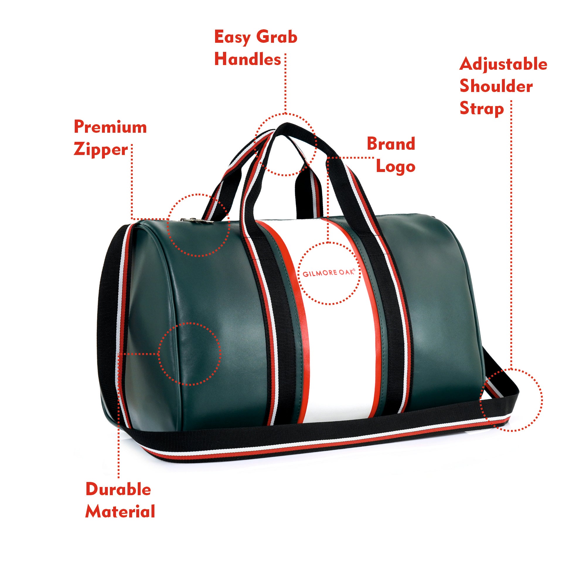 Green Deon Leatherette Unisex Travel Duffle Bag