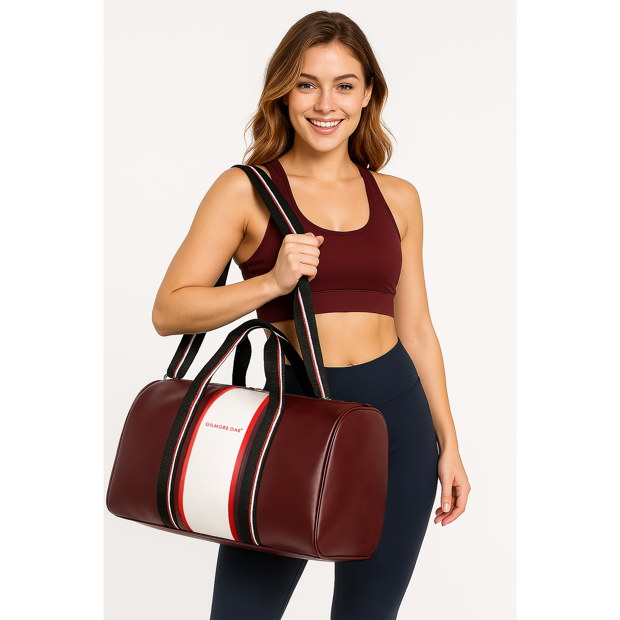 Maroon Deon Leatherette Unisex Travel Duffle Bag