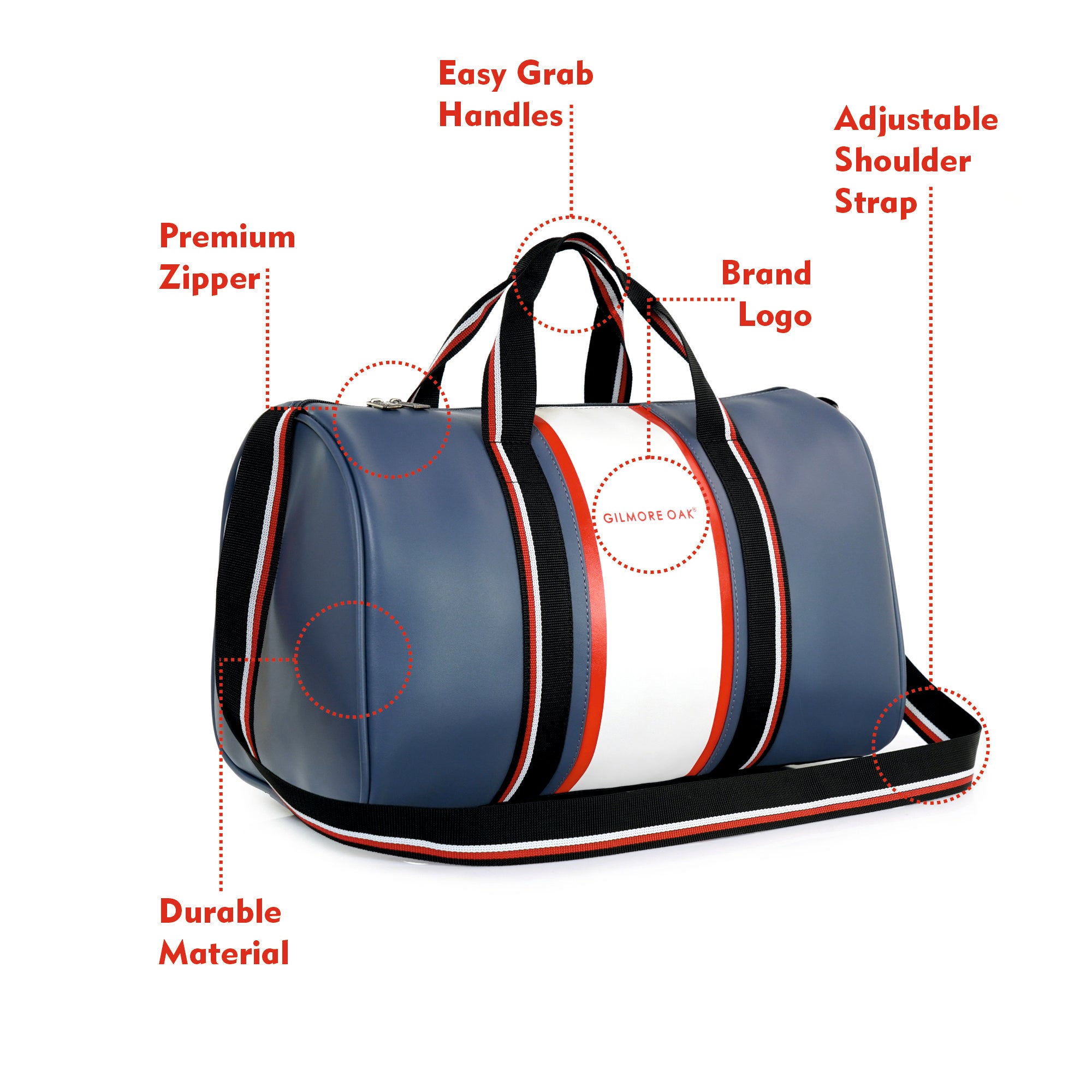 Blue Deon Leatherette Unisex Travel Duffle Bag