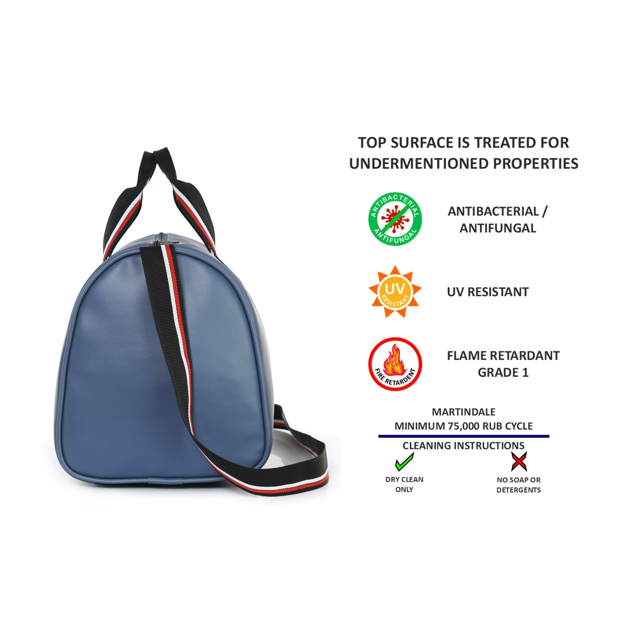 Blue Deon Leatherette Unisex Travel Duffle Bag