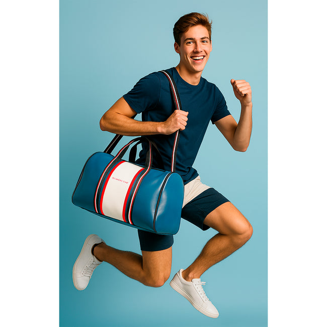 Blue Deon Leatherette Unisex Travel Duffle Bag