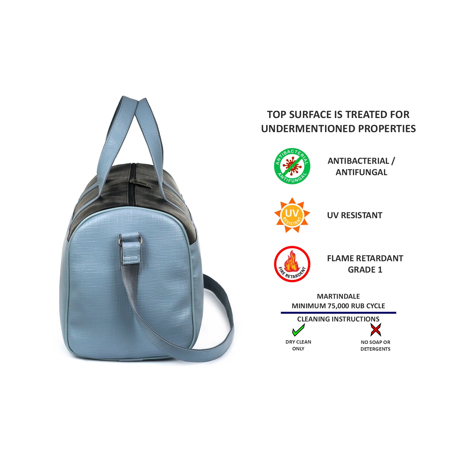 Blue Spark Leatherette Unisex Weekender Travel Duffle Bag