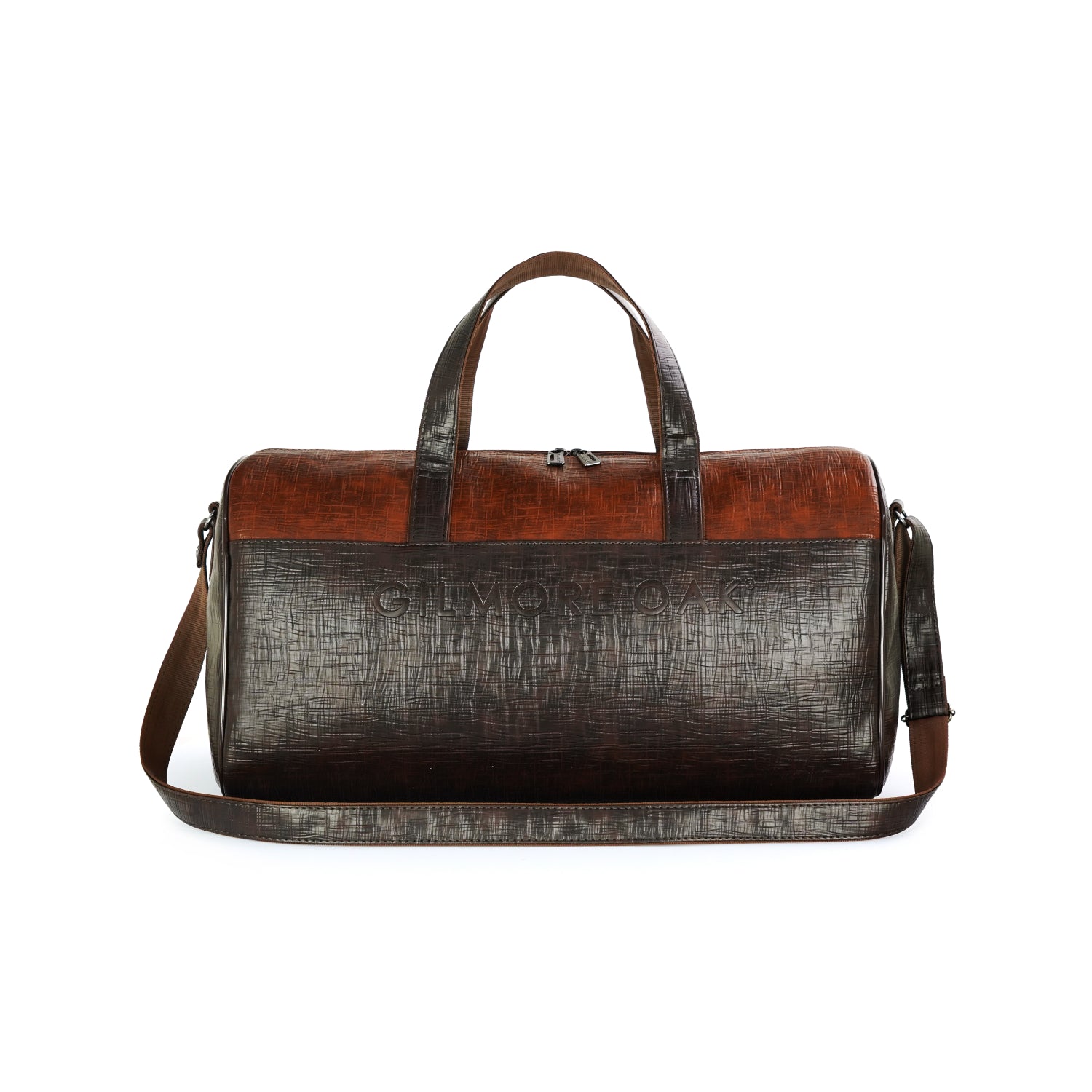 Brown Spark Leatherette Unisex Weekender Travel Duffle Bag