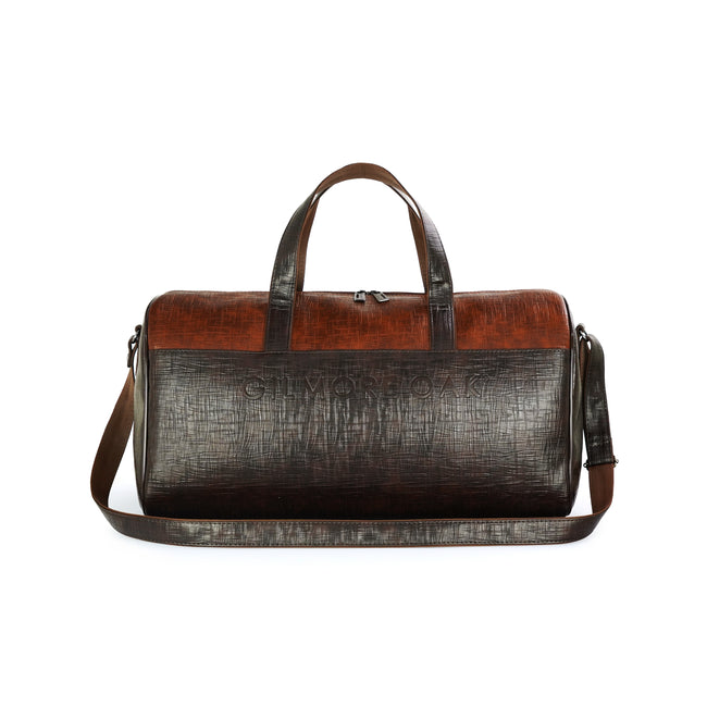 Brown Spark Leatherette Unisex Weekender Travel Duffle Bag
