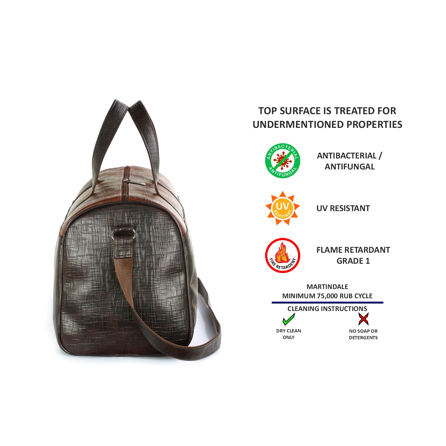 Brown Spark Leatherette Unisex Weekender Travel Duffle Bag