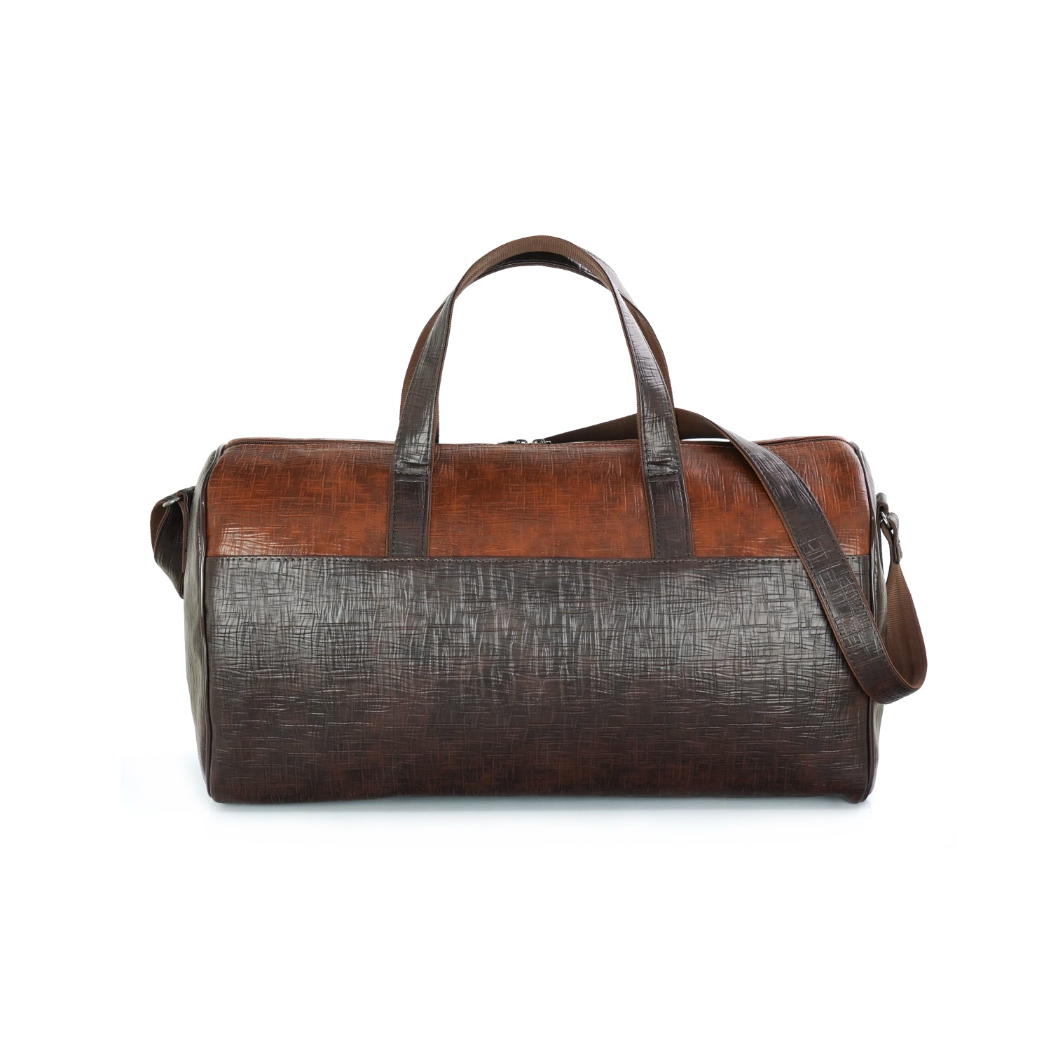 Brown Spark Leatherette Unisex Weekender Travel Duffle Bag