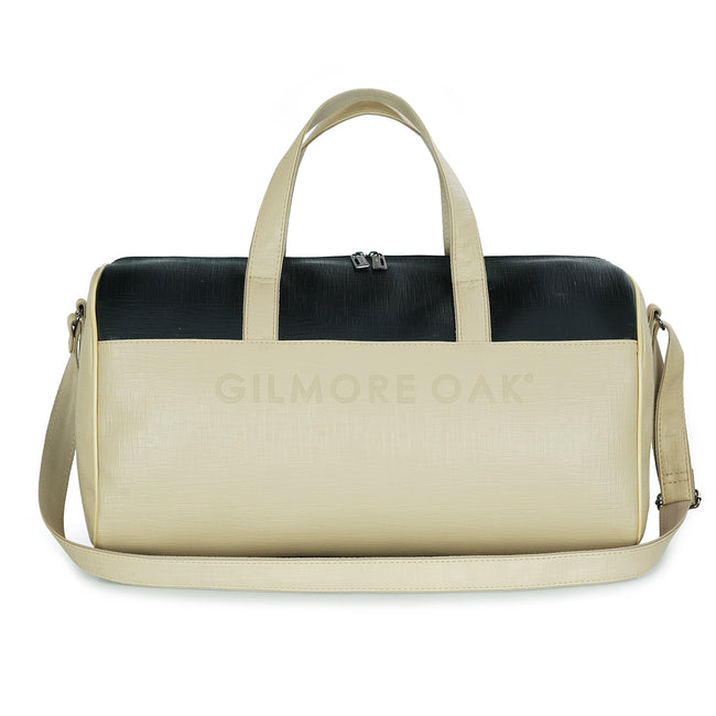 Beige Spark Leatherette Unisex Weekender Travel Duffle Bag