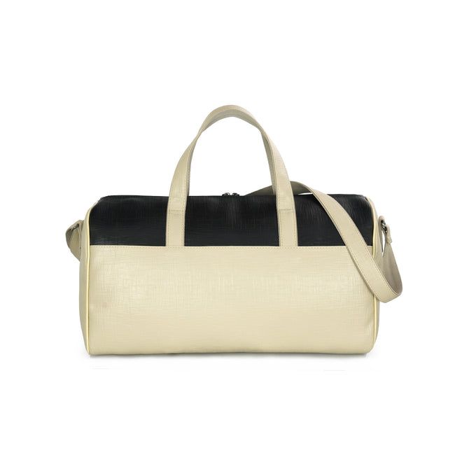 Beige Spark Leatherette Unisex Weekender Travel Duffle Bag