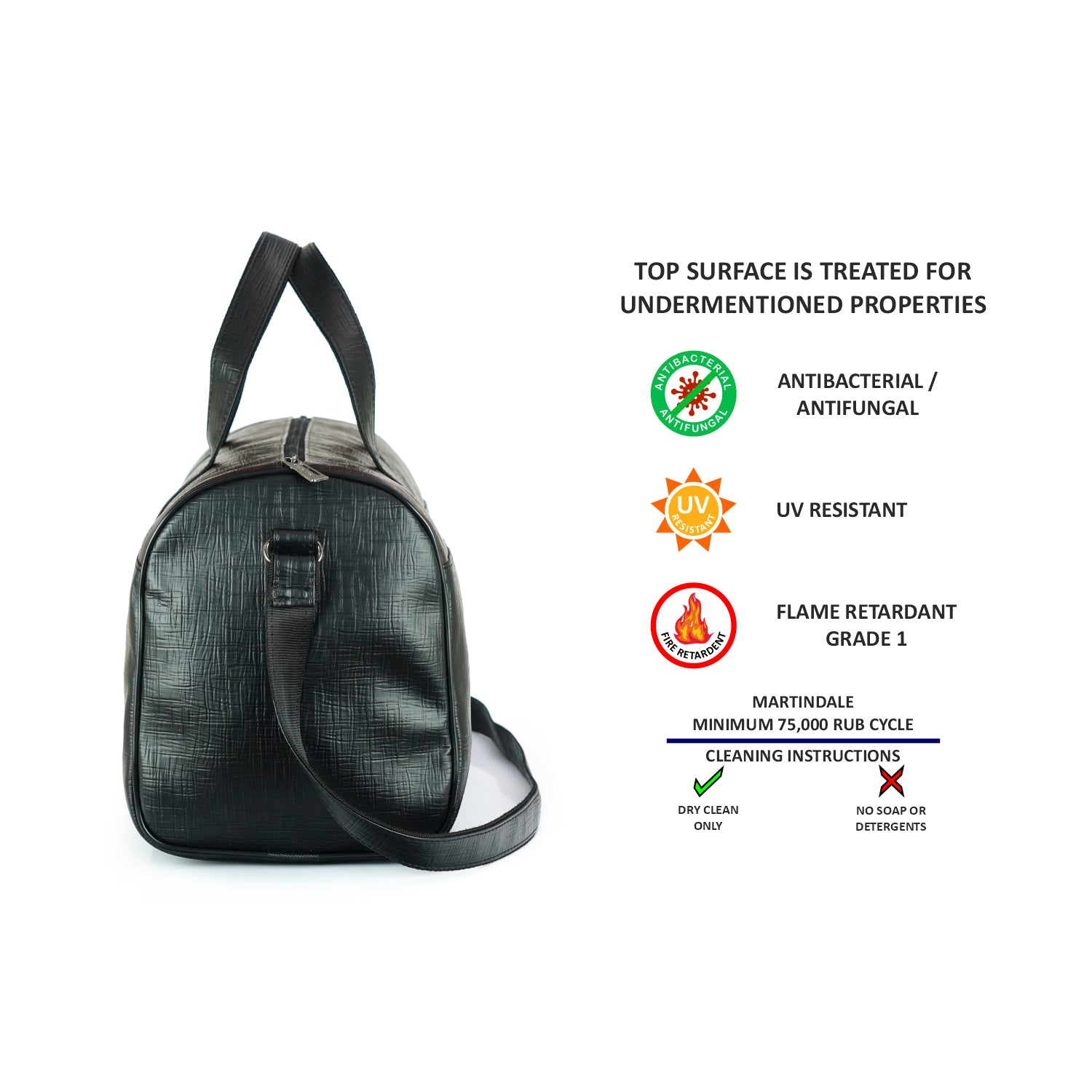 Black Spark Leatherette Unisex Weekender Travel Duffle Bag