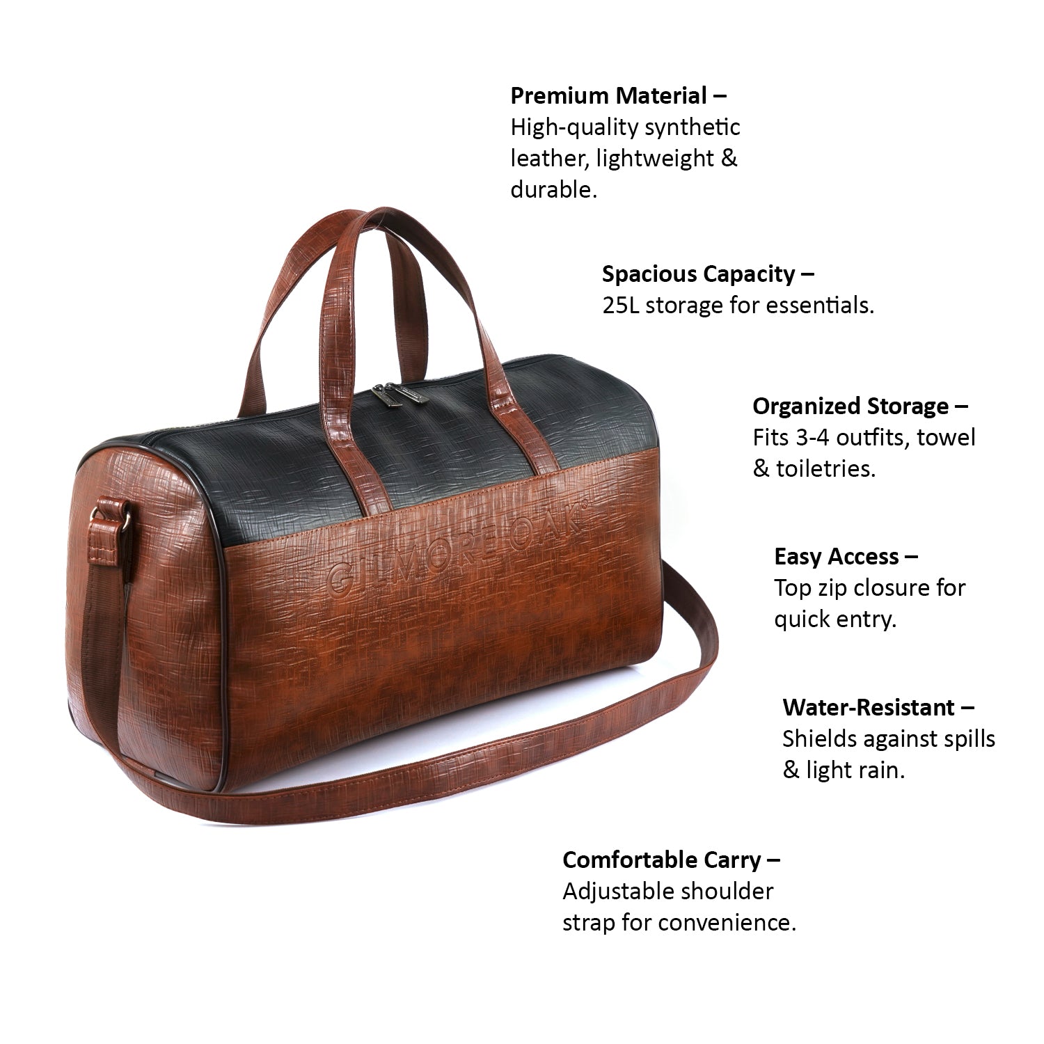 Beige Spark Leatherette Unisex Weekender Travel Duffle Bag