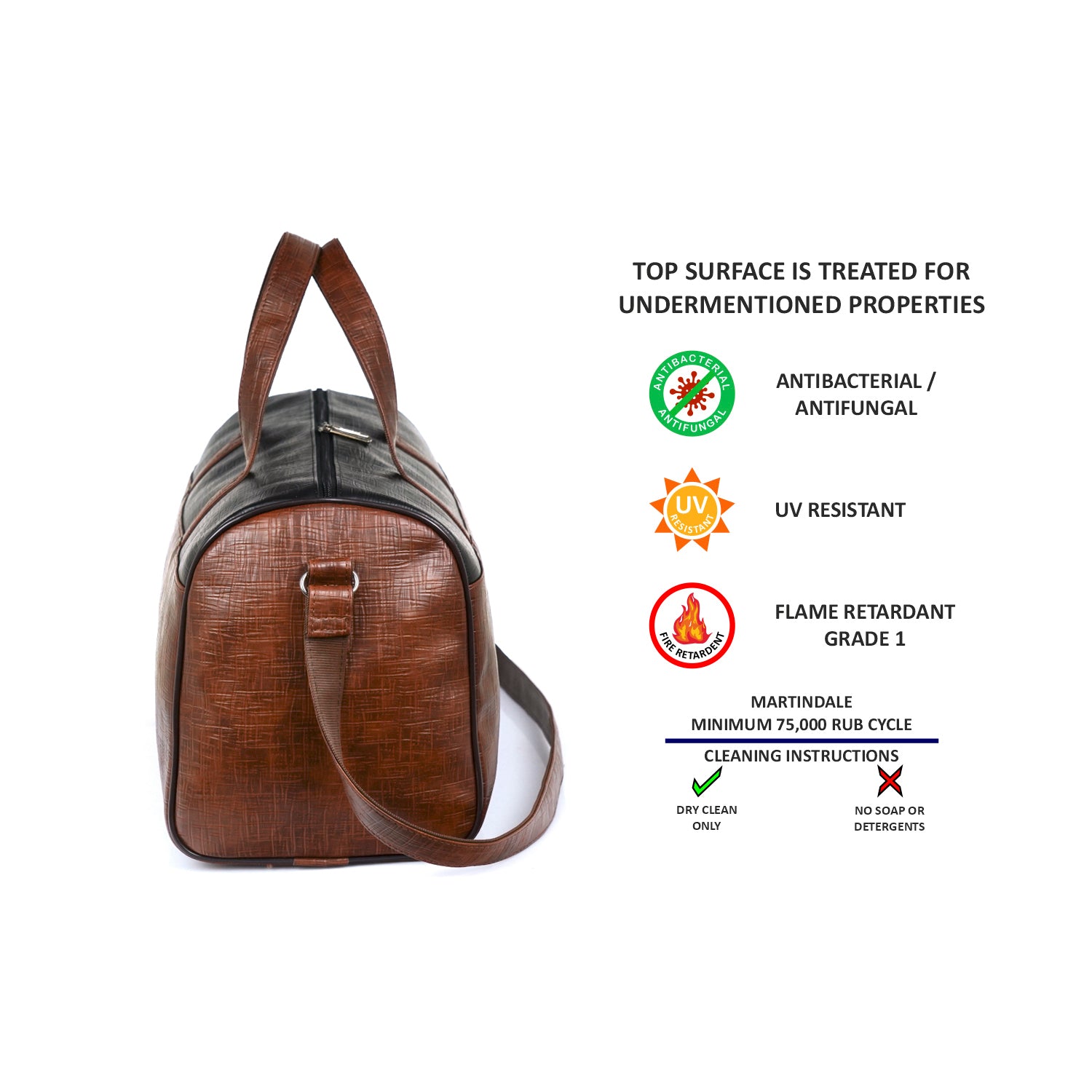 Beige Spark Leatherette Unisex Weekender Travel Duffle Bag