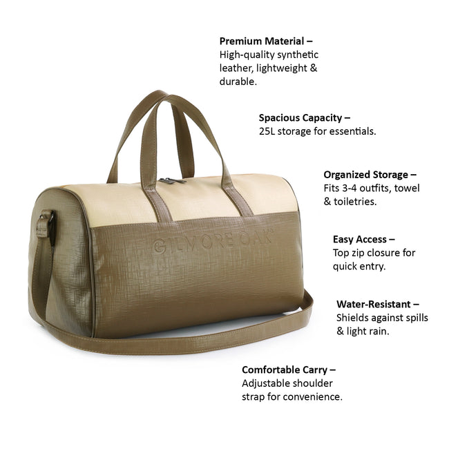 Brown Spark Leatherette Unisex Weekender Travel Duffle Bag