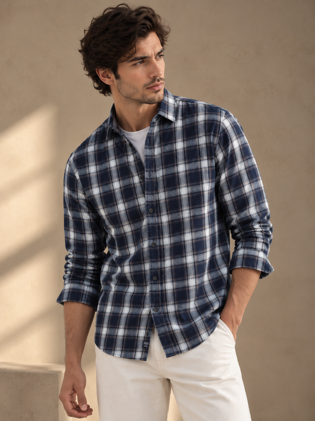 Men Columbus Check Shirt