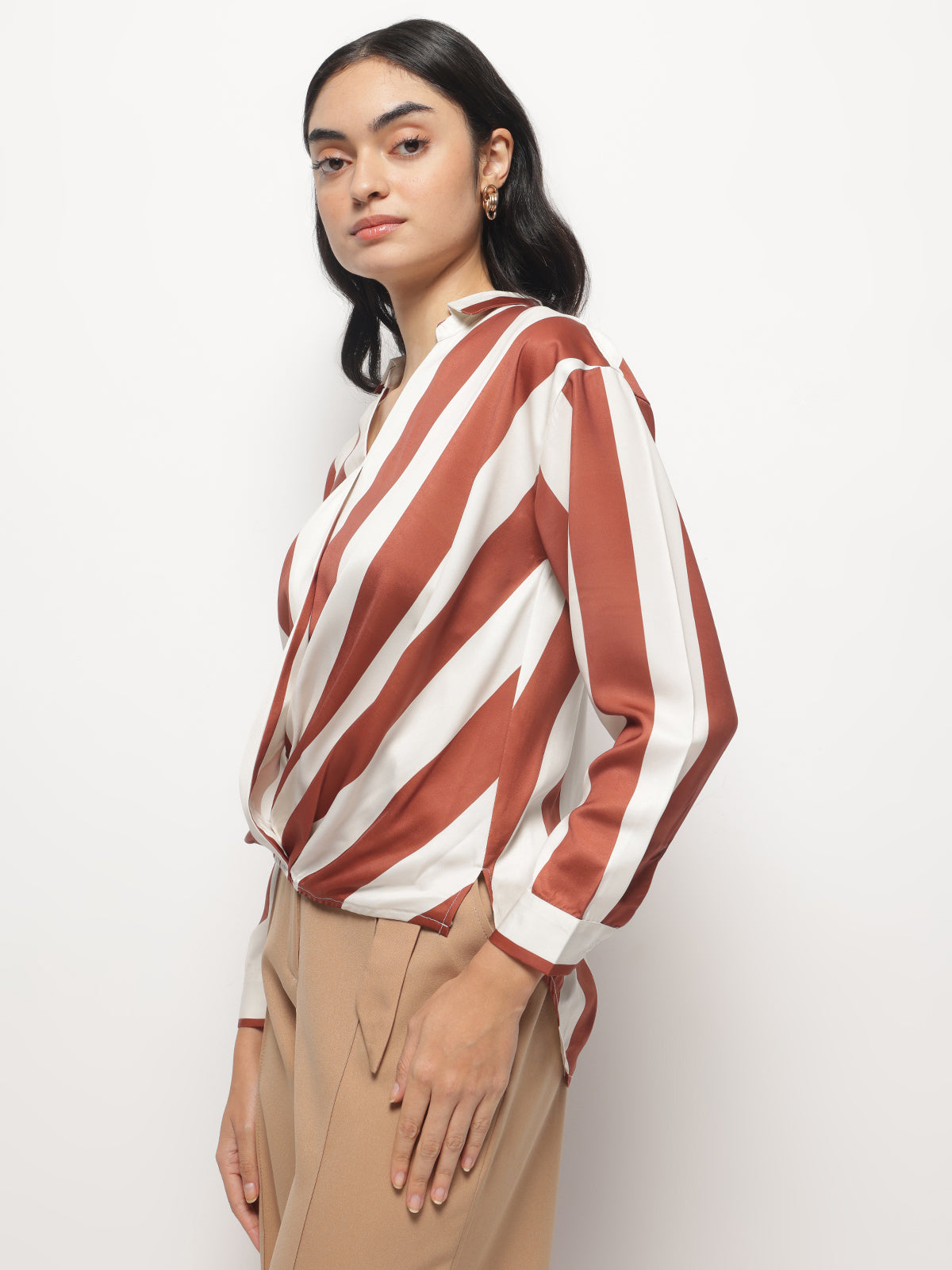 Women Asymmetrical Full Sleeves Top