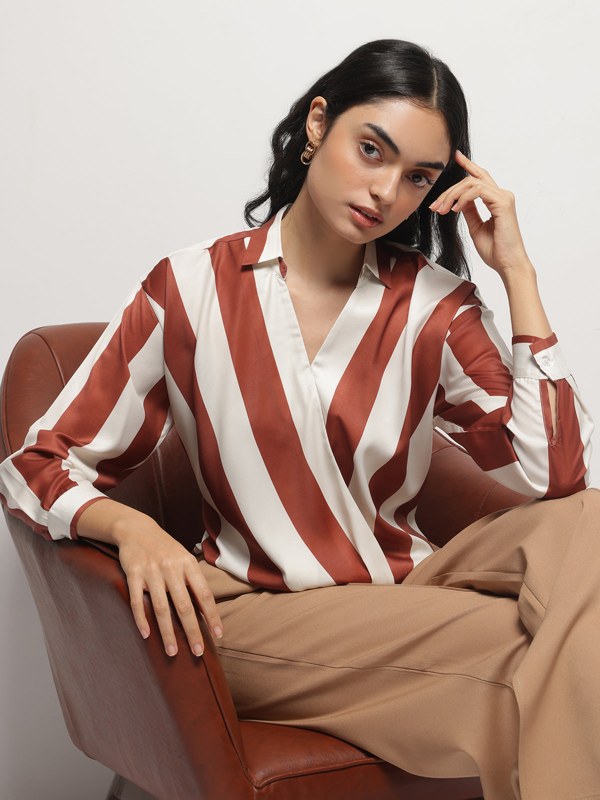 Women Asymmetrical Full Sleeves Top
