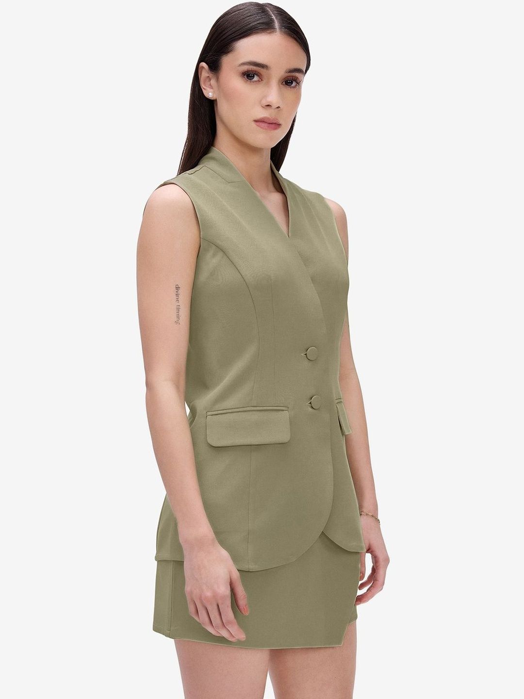 Women Olive Blazer