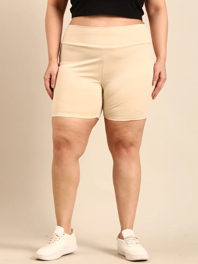 Women Beige Shorties