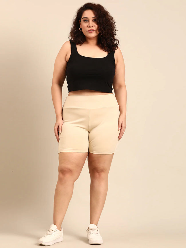 Women Beige Shorties