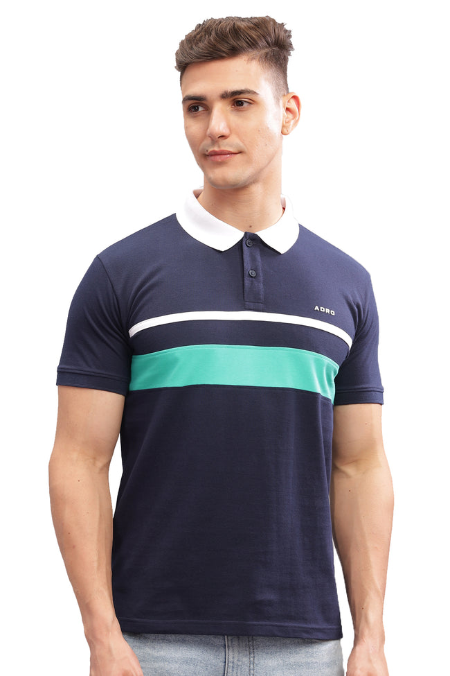 Men Navy Regular Fit Polo T-Shirt