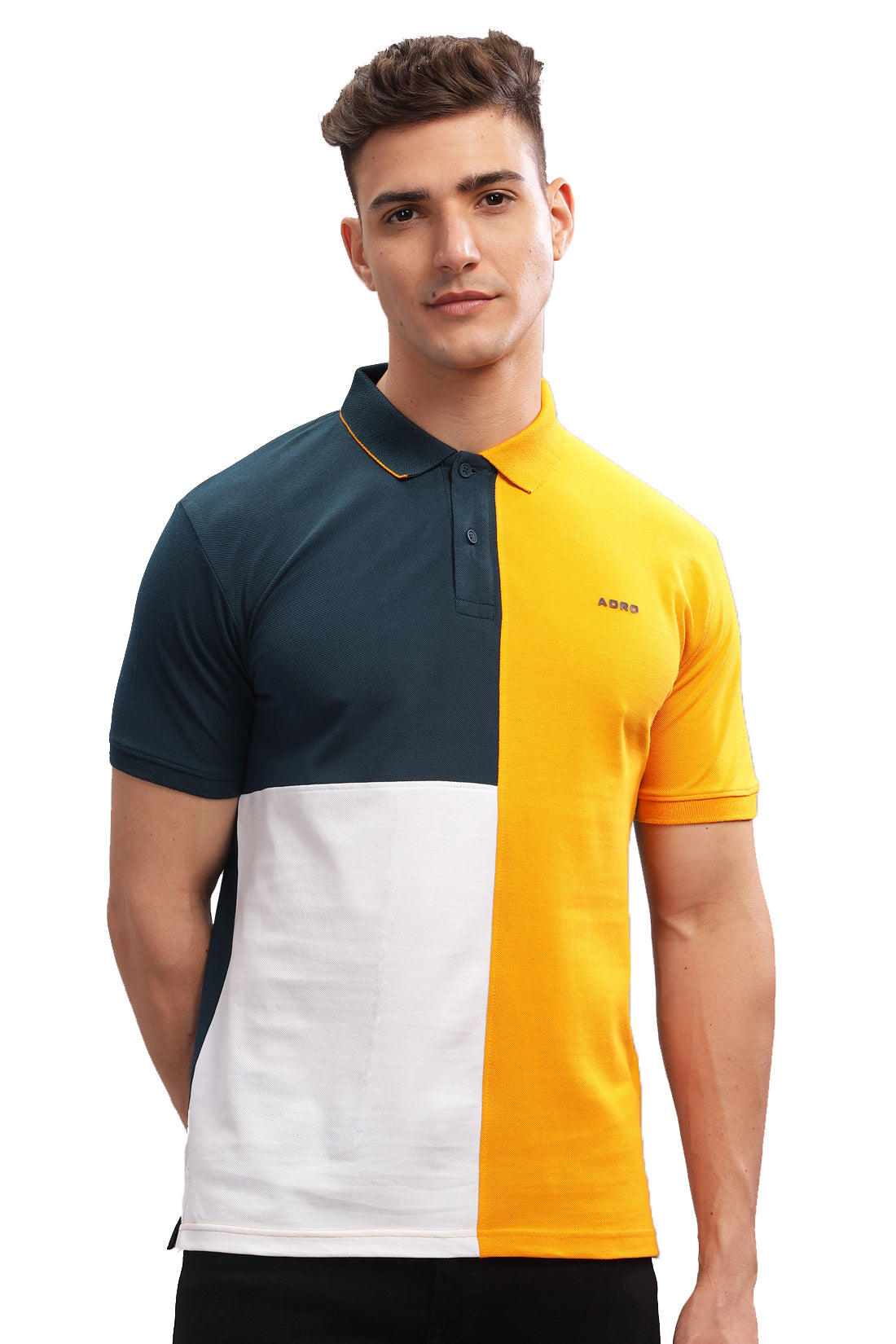 Men Mustard Regular Fit Polo T-Shirt