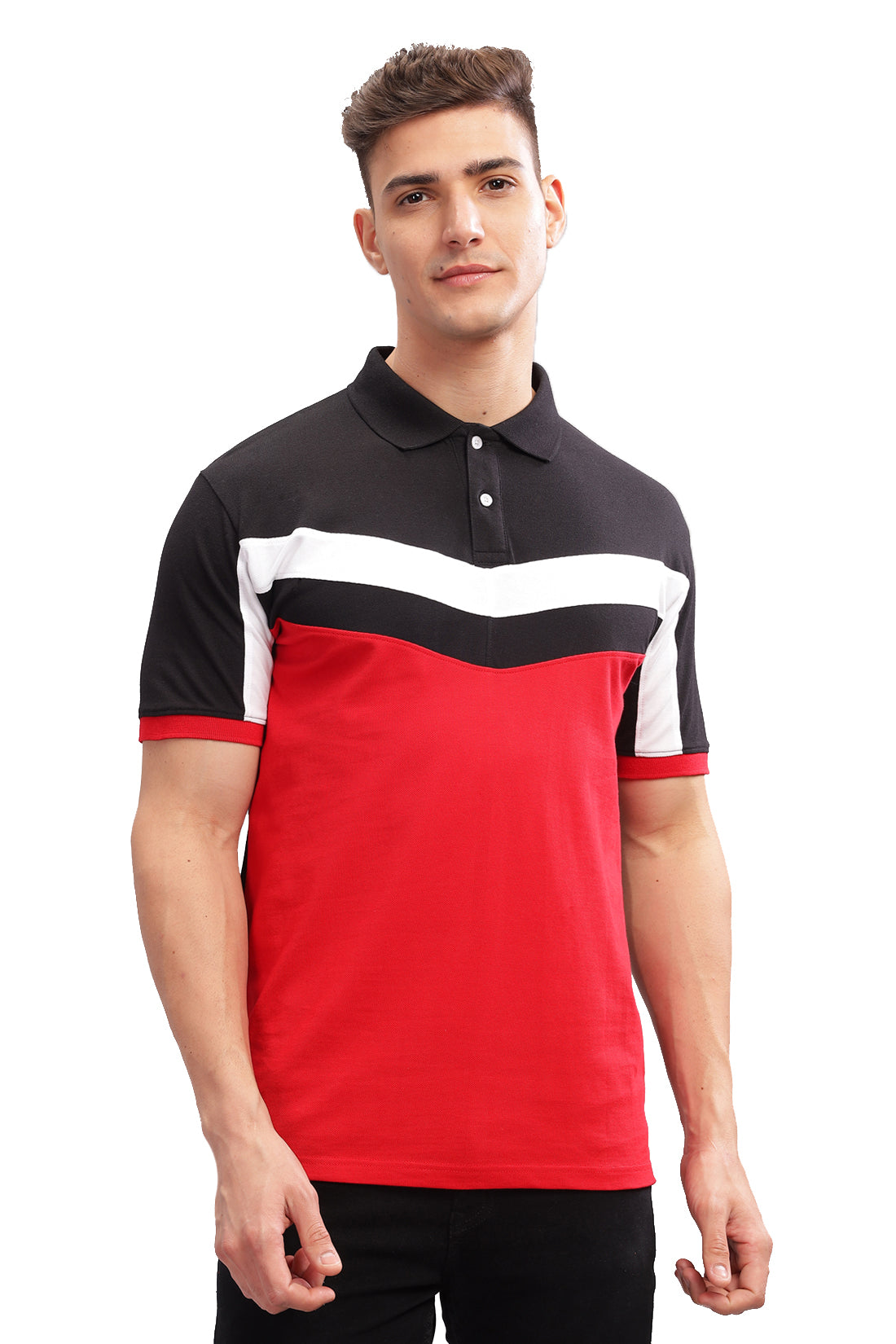 Men Red Regular Fit Polo T-Shirt