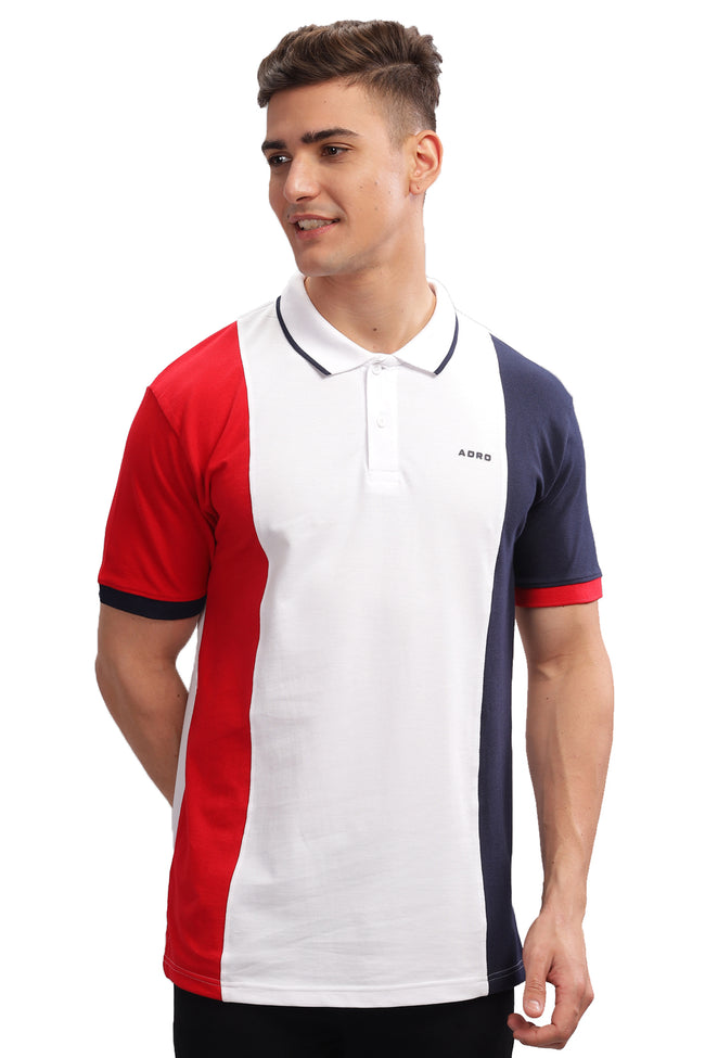 Men White Regular Fit Polo T-Shirt