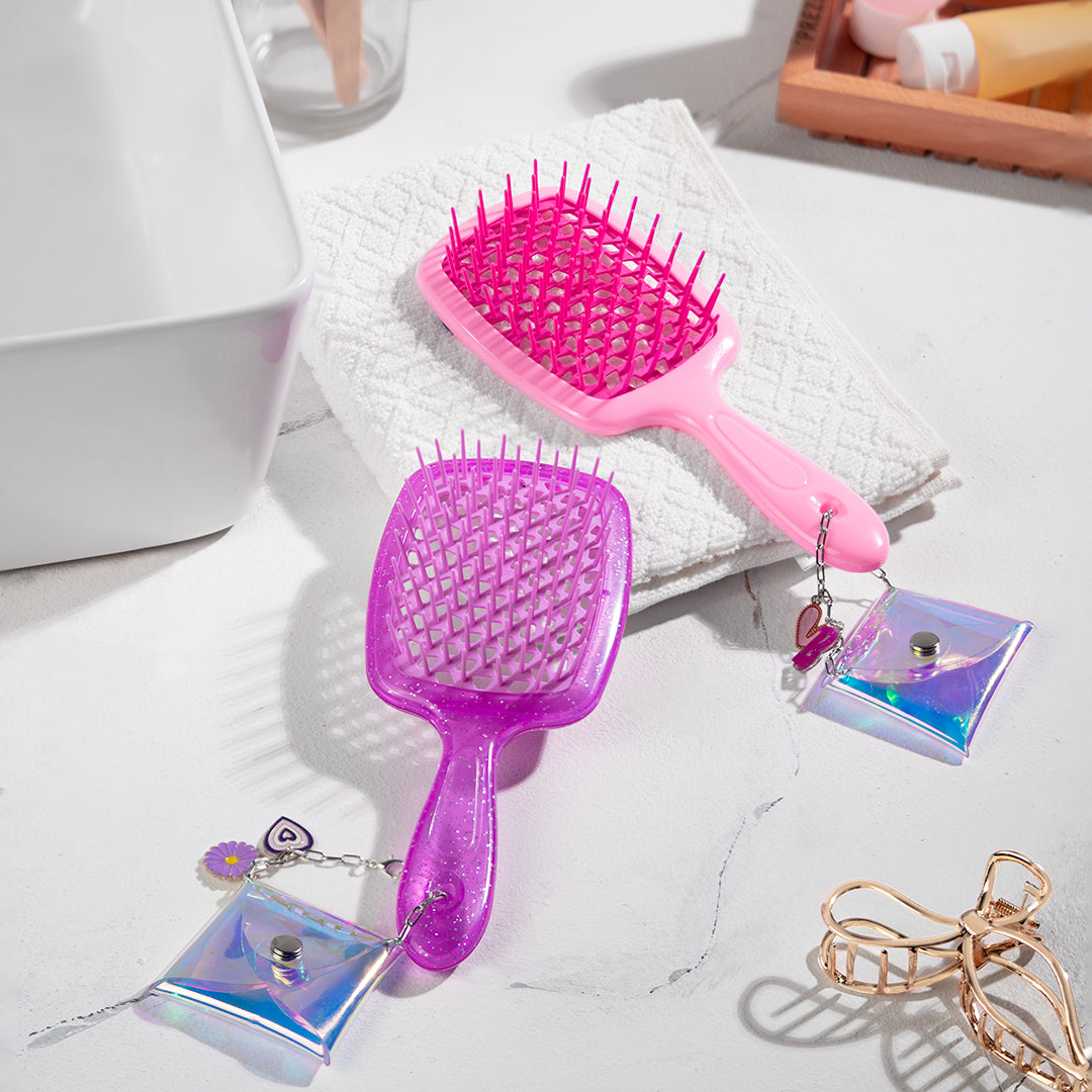 Pink Barbie Drama Detangle Hair Brush with Free Pouch
