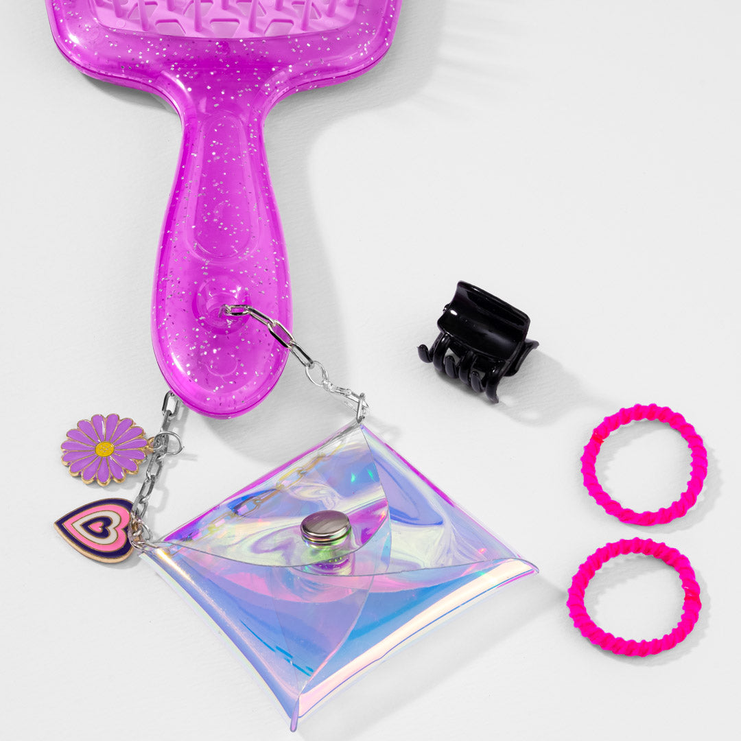 Purple Drama Detangle Hair Brush with Free Pouch