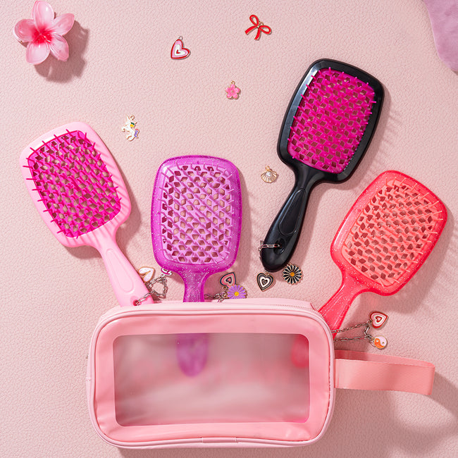 Pink Barbie Drama Detangle Hair Brush with Free Pouch