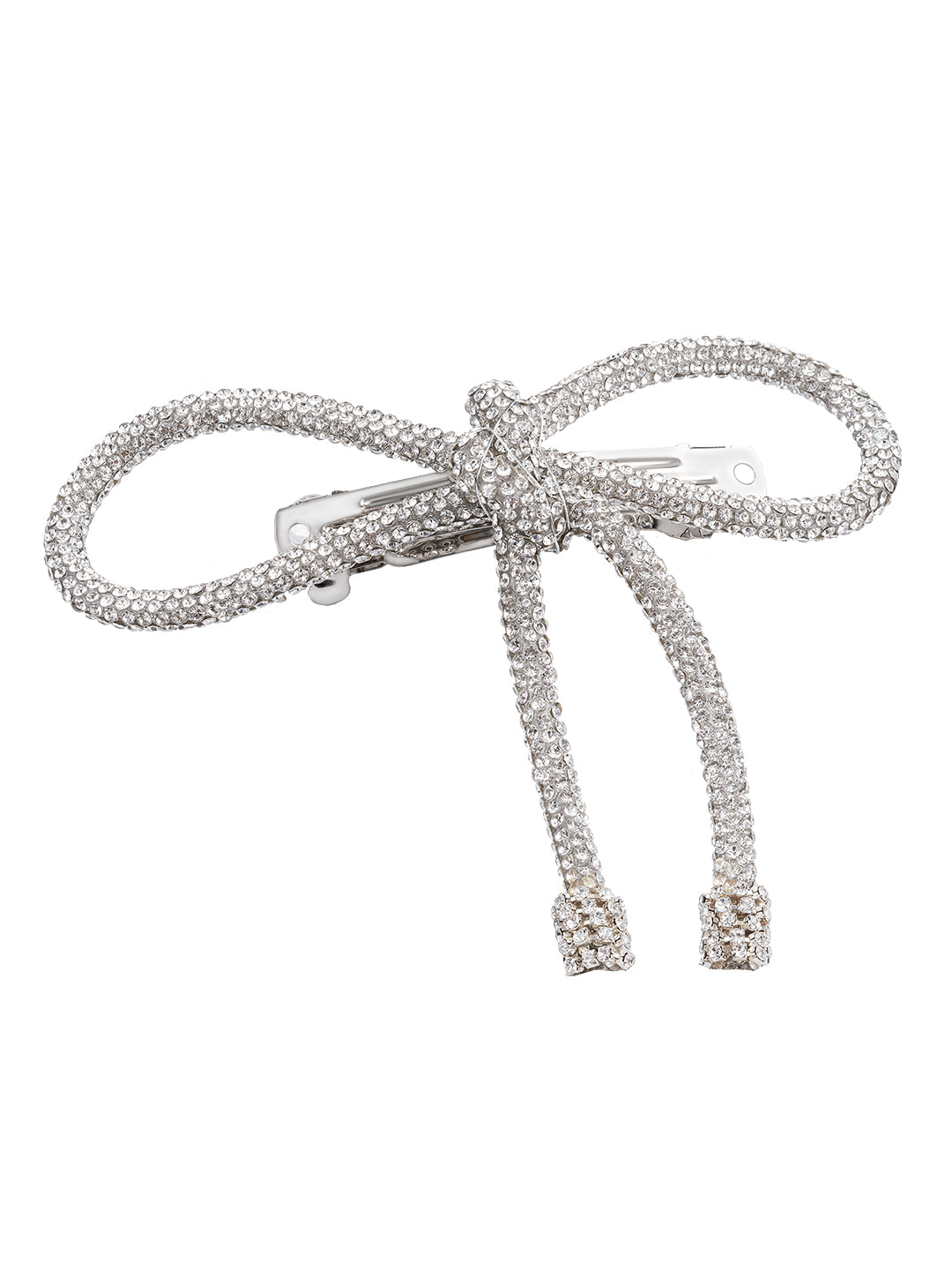 Crystal Hair Bow Barrette Clip