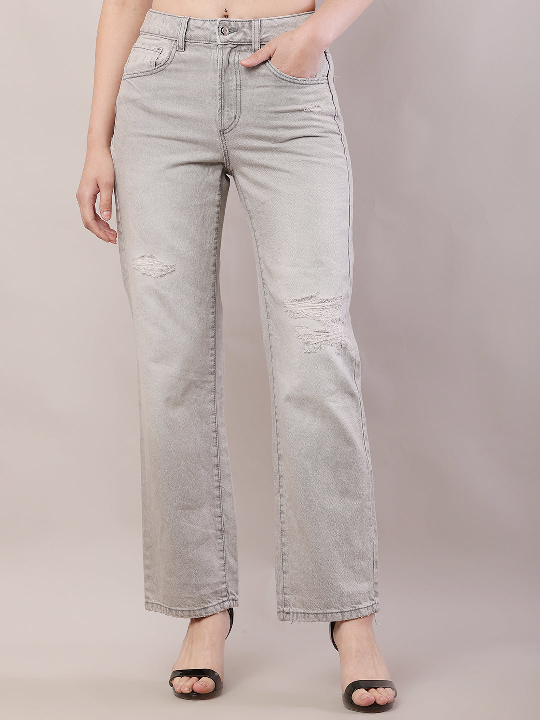 Women Grey Stretchable Pant