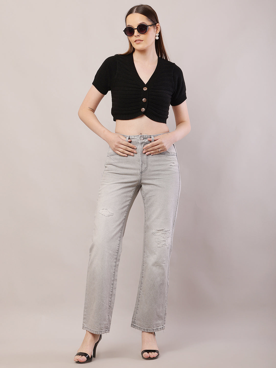 Women Grey Stretchable Pant