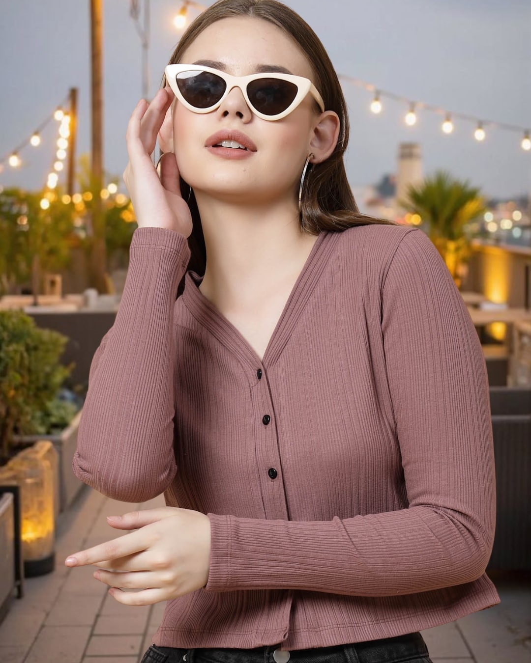 Women Mauve Crop Top