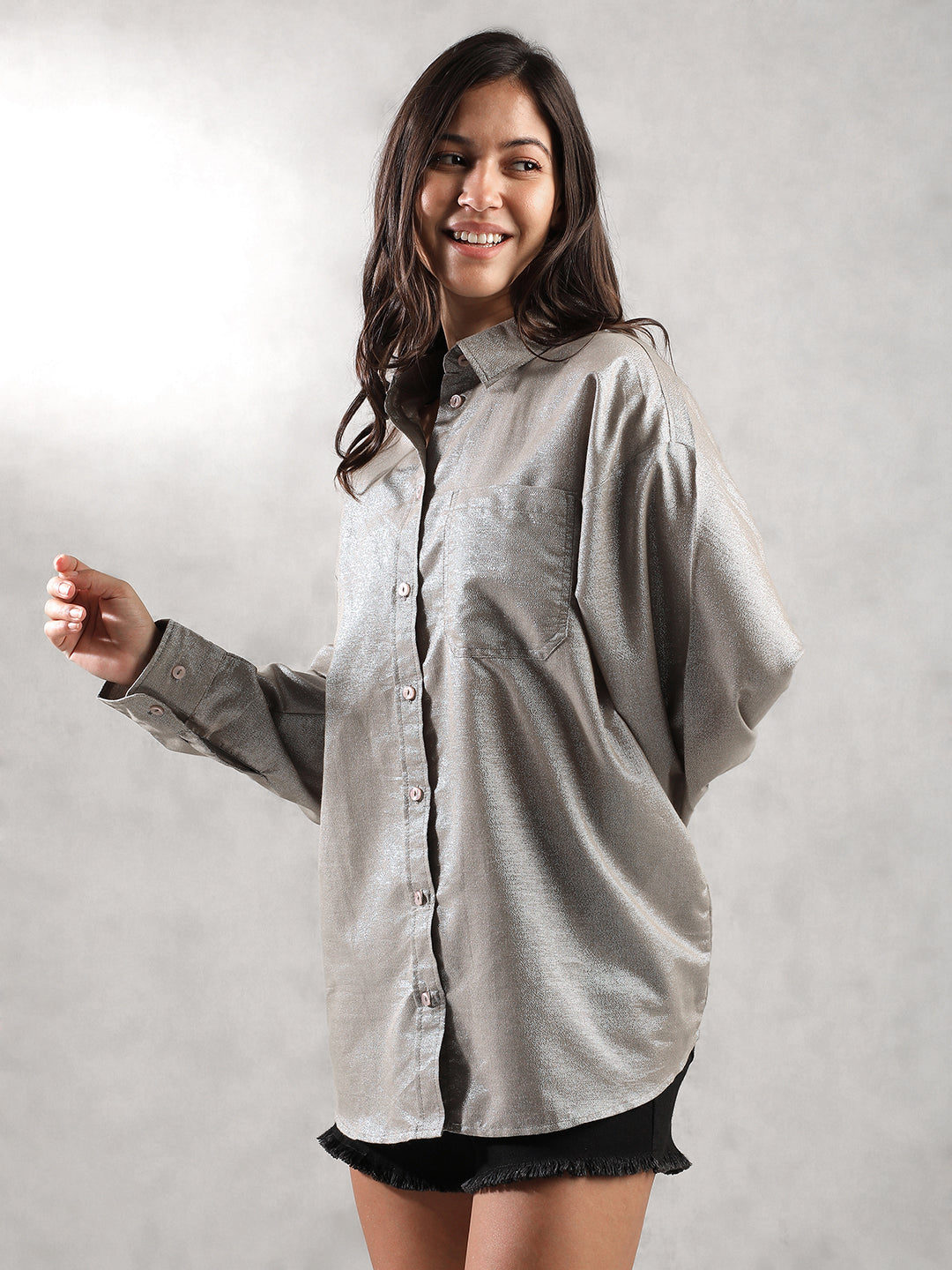 Women Grey Comfort Fit Shirt