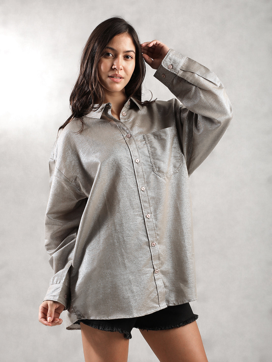 Women Grey Comfort Fit Shirt