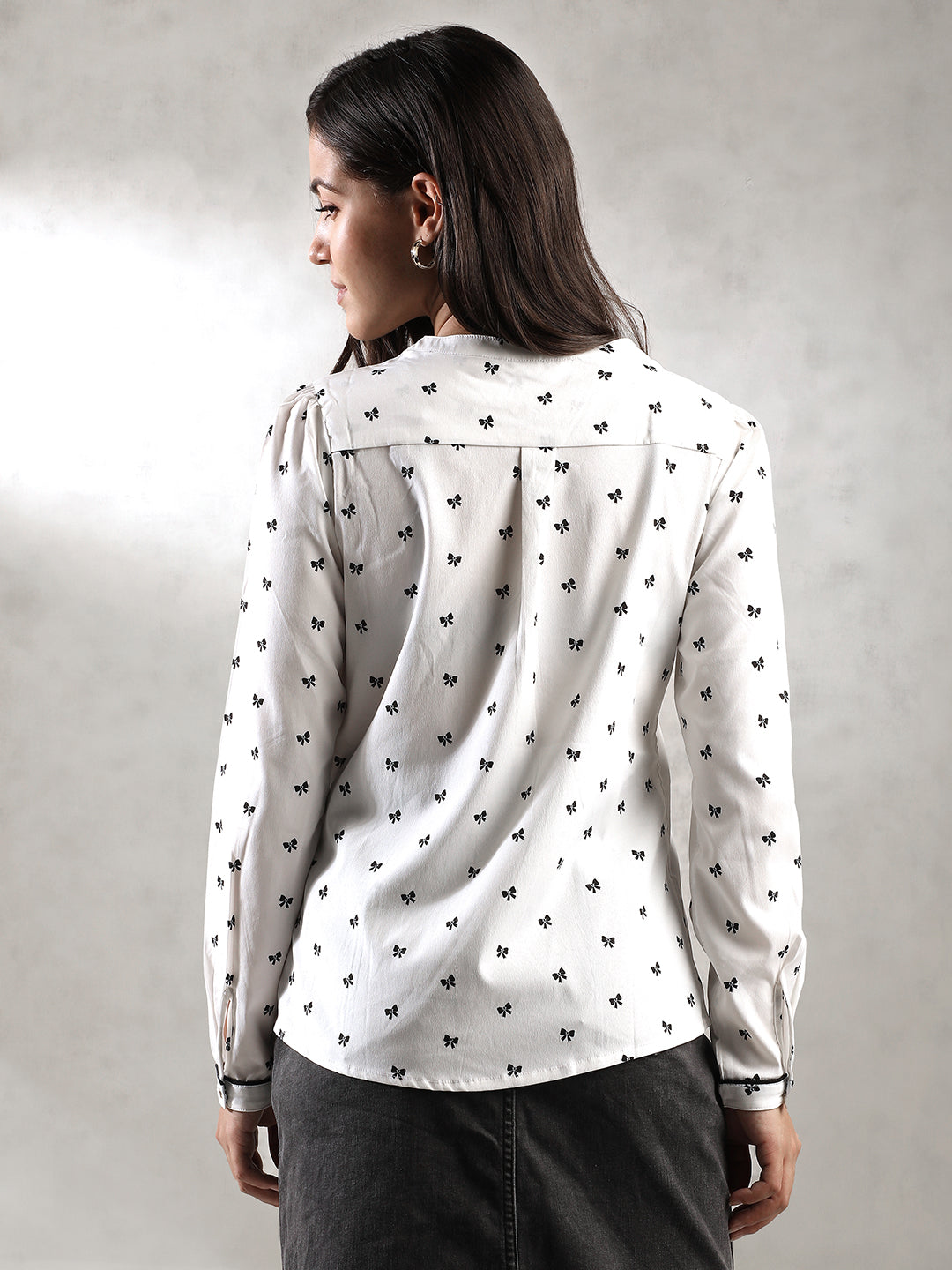 Women White Printed Top