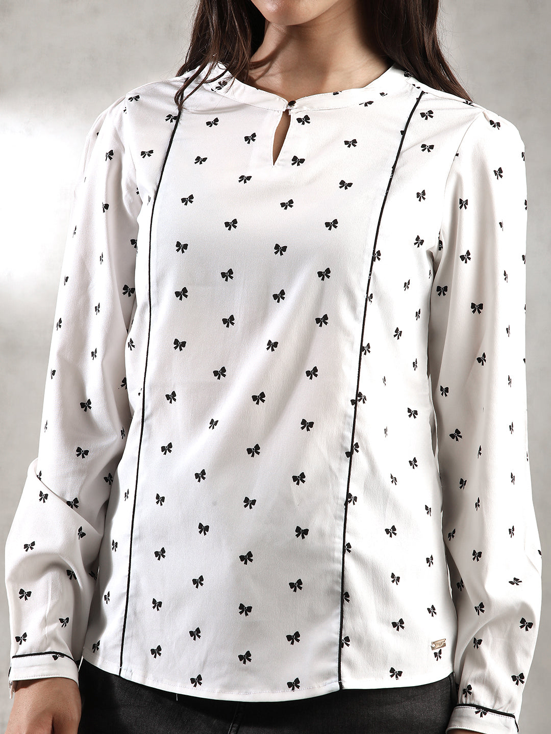 Women White Printed Top