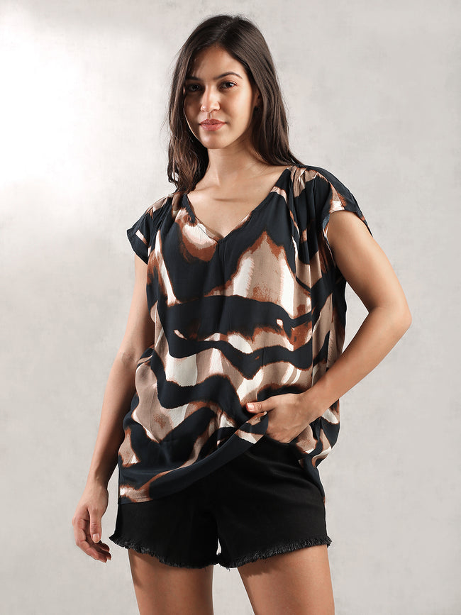 Women Brown Comfort Fit Top